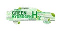 H2 car symbol made from hashtags. Zero emissions auto banner