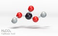 H2CO3 carbonic acid. Molecule with hydrogen and nitrogen atoms. 3d rendering Royalty Free Stock Photo