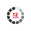 12h color icon and time concept Royalty Free Stock Photo