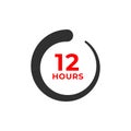 12h color icon and time concept Royalty Free Stock Photo