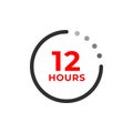 12h color icon and time concept Royalty Free Stock Photo