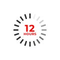 12h color icon and time concept Royalty Free Stock Photo