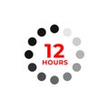 12h color icon and time concept Royalty Free Stock Photo