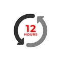 12h color icon and time concept Royalty Free Stock Photo