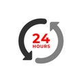 24h color icon and time concept