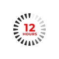 12h color icon and time concept Royalty Free Stock Photo