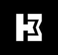 H3 company name initial letters monogram. H3 icon typography Royalty Free Stock Photo