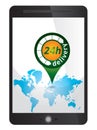 24h delivery tag, sign on tablet Royalty Free Stock Photo