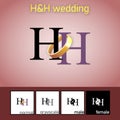 H and H Letter With Wedding Ring Logo. - Vector Royalty Free Stock Photo