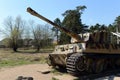 H1 heavy German tank Tiger in the open area of the memorial complex line of Glory