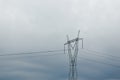 H52 High voltage pole on light moody sky Royalty Free Stock Photo