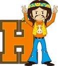 H is for Hippie Cartoon Character