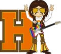 H is for Hippie Cartoon Character