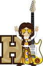 H is for Hippie Cartoon Character Royalty Free Stock Photo