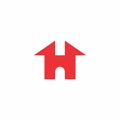 H Home Logo Design. Letter H House
