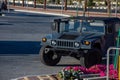 H1 Hummer Sports Utility Vehicle SUV a strong 4x4 military machine for off road travel and combat. Parked in a lot Royalty Free Stock Photo