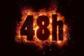 48h icon fire explode text flames hot Royalty Free Stock Photo
