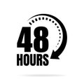 48h icon. Flat vector illustration in black on white background Royalty Free Stock Photo