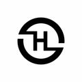 H initial letter in the circle logo template Royalty Free Stock Photo