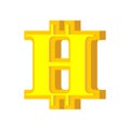 H letter bitcoin font. Cryptocurrency alphabet. Lettering virtual money. Vector illustration