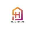 H letter creative and unique logo Icon creative monogram with home sign for real estate company