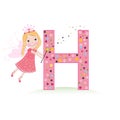 H letter with a cute fairy tale