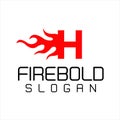 H Letter Flame Logo Design. Fire Logo Lettering Concept Vector