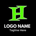 H Letter Green Colour Logo Vector. Royalty Free Stock Photo