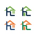 H Letter House Home Residential Cool Logo Template