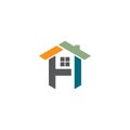H letter house vector icon illustration