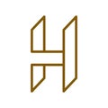 H letter icon flat alphabet logo