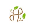 H letter leaf logo template