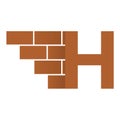 H letter Logo, brick wall logo design with place for your data.