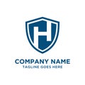 H Letter Shield Logo Vector Design Template. Royalty Free Stock Photo