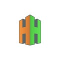 H logo icon vector design. Simple H logo architectural style. Fun and bold design.