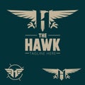 H logo. letter based Hawk bird theme vector Royalty Free Stock Photo