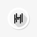 H, H logo sticker. Double H letters