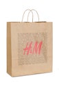 H & M Hennes & Mauritz paper brown beg