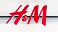 H&M logo brand and text sign of store Hennes Mauritz Swedish multinational retail clothing company shop