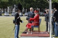 H.M.the Queen Margrethe II uses Crutches Royalty Free Stock Photo