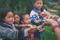 H`mong ethnic minority children on May 24, 2017 in Mucangchai, Vietnam. H`mong is the 8th largest ethnic group in Vietnam.