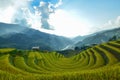 Sang Nhu horse-shoe and Terraced rice field of the H`Mong ethnic people Royalty Free Stock Photo