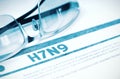 H7N9 - Printed Diagnosis. Medicine Concept. 3D Illustration. Royalty Free Stock Photo