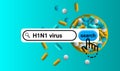 H1N1 virus search illustration image