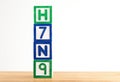 H7N9 wooden toy block