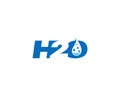 H2o or H20 Letter Water Bubble Logo Design