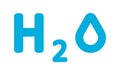 H2o icon. Water formula symbol. Sign hydrogen vector Royalty Free Stock Photo