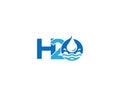 H2o or H20 Letter Water Drop Logo Design