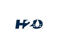 H2o Letter or Water Drop Simple Unique Logo Design