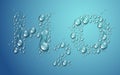 H2O letters designed with realistic water drops with blurred background beyond, vector illustration of ecology theme, ecosystem, Royalty Free Stock Photo